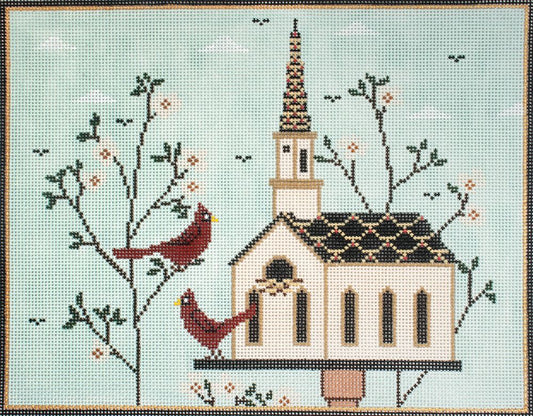 Cooper Oaks Design Spring Birdhouse CO Needlepoint Canvas