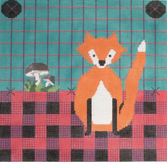 Birds of a Feather Buffalo Plaid Fox by Needlepoint Canvas