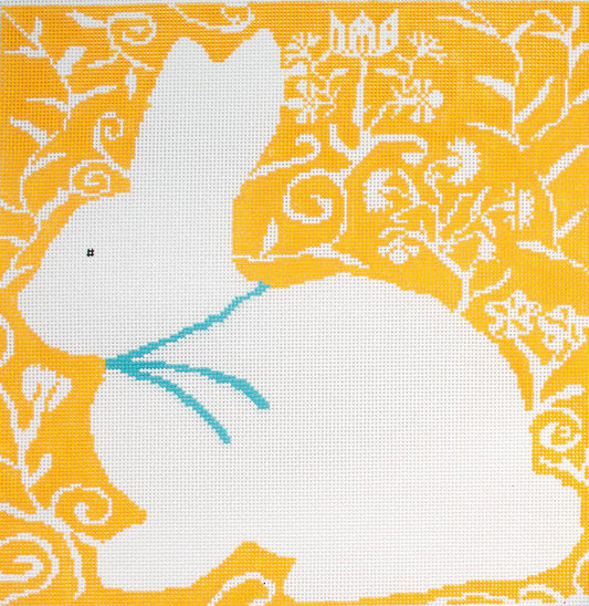 Birds of a Feather Cottontail Gold Needlepoint Canvas