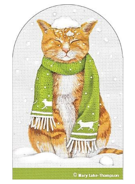 Melissa Shirley Designs Cat Scarf Snow Cold Needlepoint Canvas