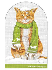 Melissa Shirley Designs Cat Scarf Snow Cold Needlepoint Canvas