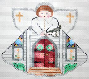 Painted Pony Designs Church Angel Needlepoint Canvas