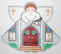 Painted Pony Designs Church Angel Needlepoint Canvas