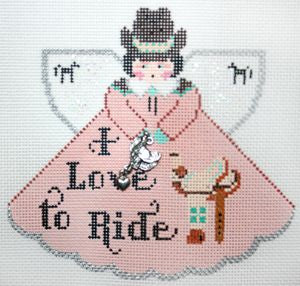 Painted Pony Designs I Love to Ride Western Angel Needlepoint Canvas