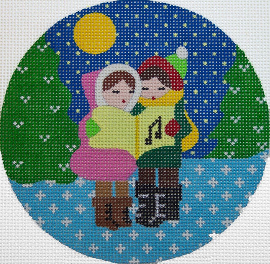 Julia's Needleworks Carolers Ornament Needlepoint Canvas