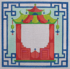 Kate Dickerson Needlepoint Collections Pagoda Chinoiserie Letter Needlepoint Canvas