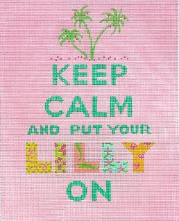 Kate Dickerson Needlepoint Collections Keep Calm Lilly Block Letters Needlepoint Canvas