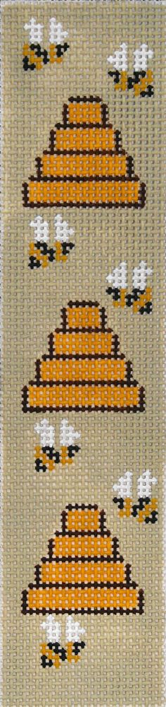 J. Child Designs Bee Skep's Bookmark Needlepoint Canvas