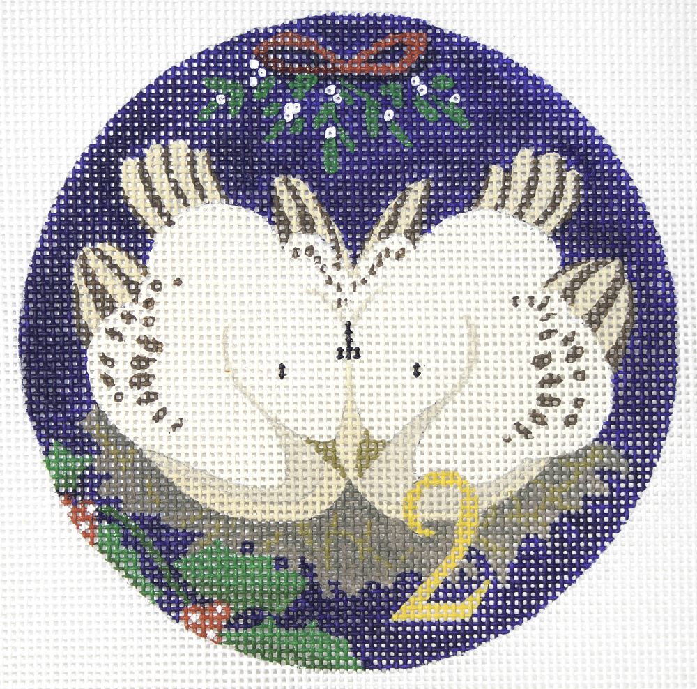 PLD Designs Florence 12 Days of Christmas 2 Turtle Doves Needlepoint Canvas