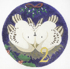 PLD Designs Florence 12 Days of Christmas 2 Turtle Doves Needlepoint Canvas