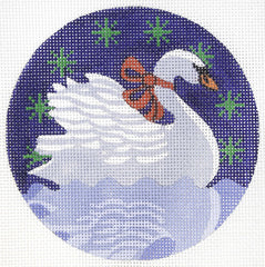 PLD Designs Florence 12 Days of Christmas 7 Swans A Swimming Needlepoint Canvas