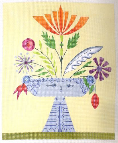 Zecca Spring Head Vase Needlepoint Canvas