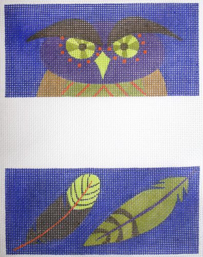 Zecca Owl Accessory Case Needlepoint Canvas