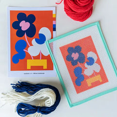 Unwind Studio Mickebana Trio Kit for Kids - Red Needlepoint Kit