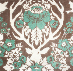 Cooper Oaks Design Antler Damask-Burlap Needlepoint Canvas