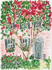 Kate Dickerson Needlepoint Collections Lindsay Brackeen Charleston Pink House and Cherry Tree Needlepoint Canvas