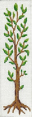 Kate Dickerson Needlepoint Collections Mezuzah Kit Tree Of Life Browns and Greens on White Needlepoint Canvas
