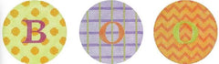 Kate Dickerson Needlepoint Collections Bright Disk Letters Boo Set Of Three on One Canvas Needlepoint Canvas