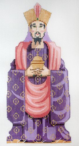Labors of Love Holy Family Wiseman - Purple Needlepoint Canvas