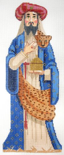 Labors of Love Holy Family Wiseman - Blue Needlepoint Canvas