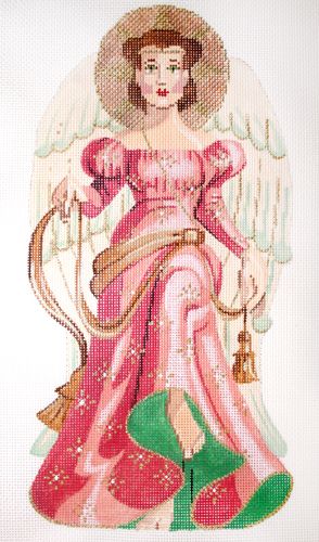 Labors of Love Holy Family Angel - Pink Needlepoint Canvas