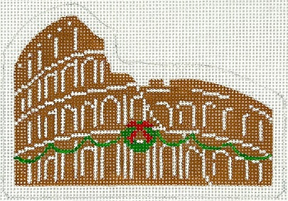 Kate Dickerson Needlepoint Collections Gingerbread Monument Roman Colosseum Needlepoint Canvas