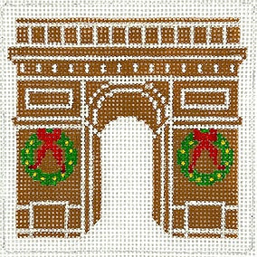Kate Dickerson Needlepoint Collections Gingerbread Monument Arc De Triomphe Needlepoint Canvas