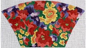 The Meredith Collection Anenomes Fan Clutch Needlepoint Canvas