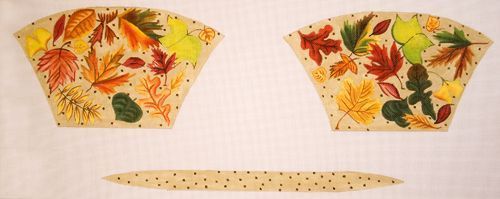 The Meredith Collection Autumn Leaves Fan Clutch Needlepoint Canvas