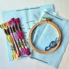 Jessica Long Embroidery Beginner Butterfly Sampler Hand Embroidery Kit