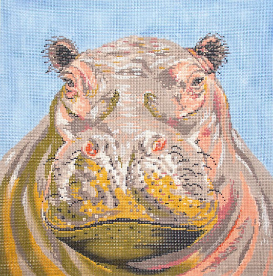 The Meredith Collection Hippo Needlepoint Canvas