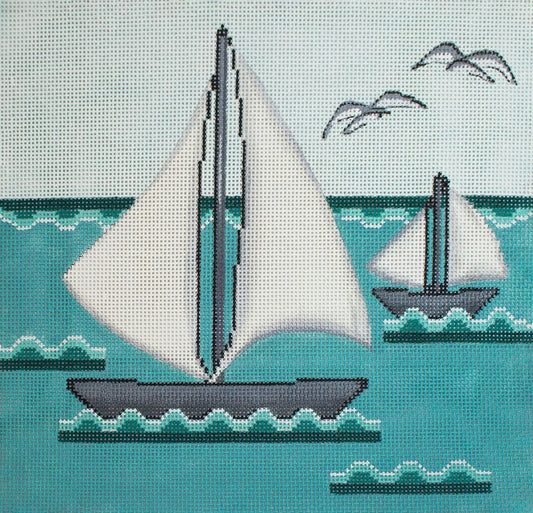 Alice Peterson Co. Sailing Needlepoint Canvas