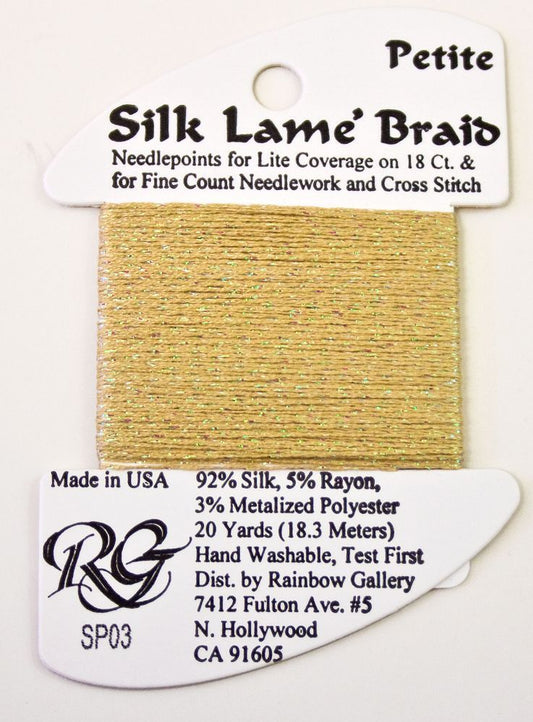 Rainbow Gallery Silk Lame Braid Petite - 003 Ecru