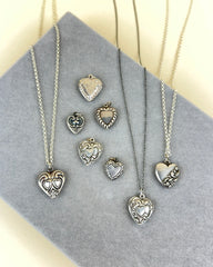 Vintage Sterling Silver Puffy Heart Charms