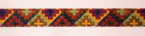 The Meredith Collection Dhurrie Dark Colors Belt Needlepoint Canvas