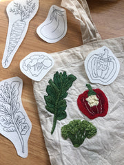 M Creative J Veggie Delight Peel Stick and Stitch Embroidery Patterns