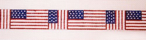 The Meredith Collection American Flag Continuous Belt Needlepoint Canvas