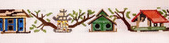 The Meredith Collection Birdhouses and Twigs Belt Needlepoint Canvas