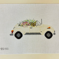 Stitch Style Volkswagen with Flowers Needlepoint Canvas