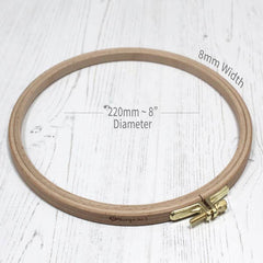 Nurge Beech Wood and Brass Screw Embroidery Hoop 8mm - No. 5 - 8.7"