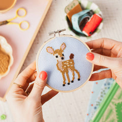 Cotton Clara Baby Deer Fawn Cross Stitch Kit
