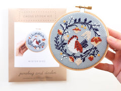 Junebug and Darlin Winter Bird Cross Stitch Kit