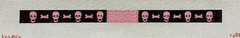 A. Bradley Needlearts Pink and Black Skulls Pet Collar Needlepoint Canvas