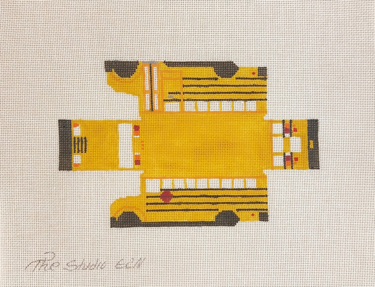 The Studio Midwest Cool Wheels School Bus 3D Needlepoint Canvas