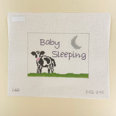 J. Child Designs Baby Sleeping Cow Sign Needlepoint Canvas