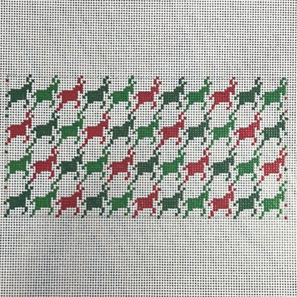 The Gingham Stitchery Kate Woodward Reindeer Tooth Insert Needlepoint Canvas