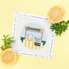 Stitch Style Lemonade Stand Needlepoint Canvas