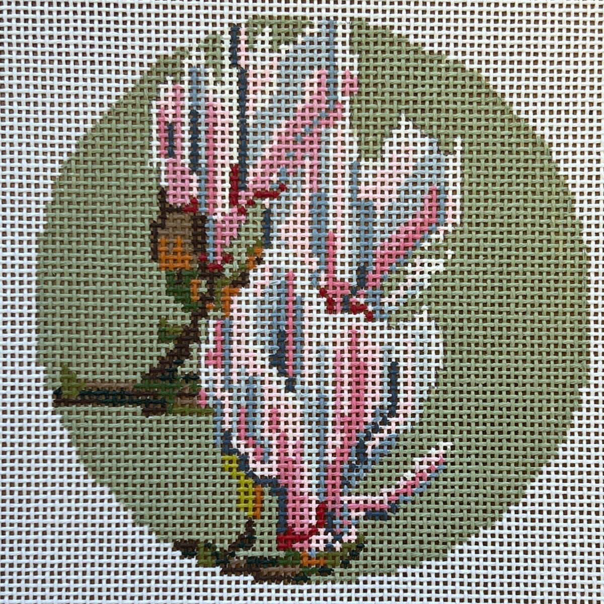 The Gingham Stitchery Amelia Bond Designs Magnolia Ornament Needlepoint Canvas