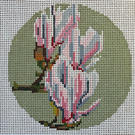 The Gingham Stitchery Amelia Bond Designs Magnolia Ornament Needlepoint Canvas