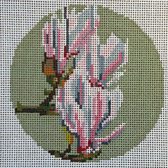 The Gingham Stitchery Amelia Bond Designs Magnolia Ornament Needlepoint Canvas